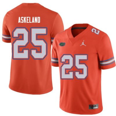 Men's Florida Gators #25 Erik Askeland NCAA Jordan Brand Orange Authentic Stitched College Football Jersey VFB4562PQ